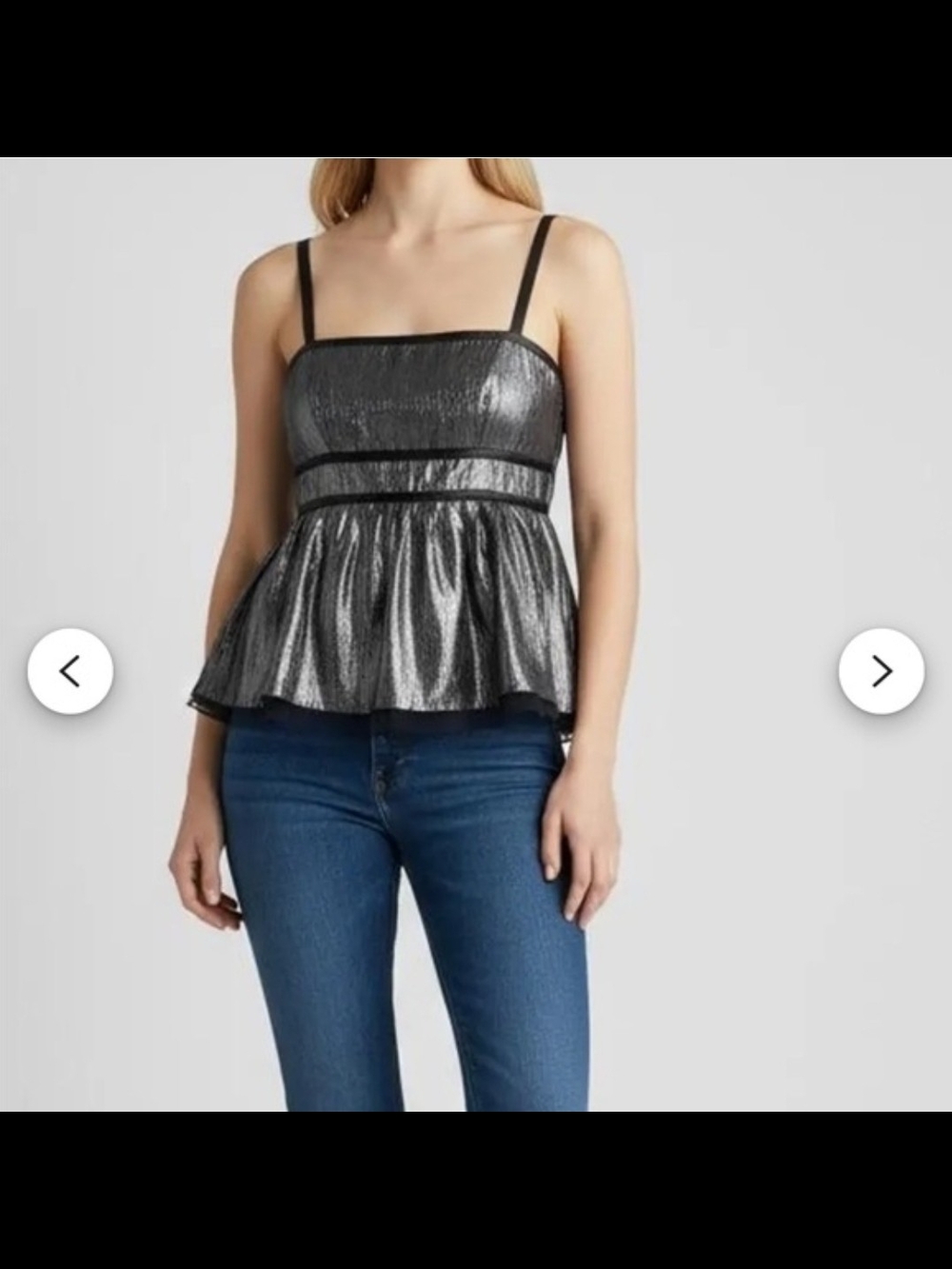 Calvin Klein Metallic Peplum Camisole